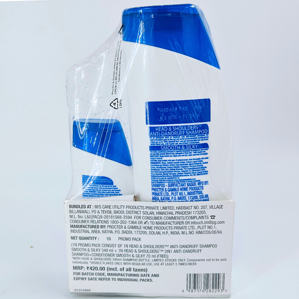 Head & Shoulders Anti-Dandruff Shampoo 340ml + (Free 2in one 70ml) - Image 2